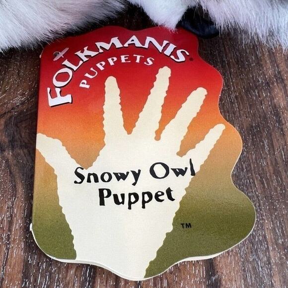 Folkmanis Snowy Owl Puppet Plush Toy Realistic Hand Puppet - Picture 8 of 8
